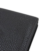 Circa 2001 Caviar Skin CC Logo Stitch Compact Wallet Black