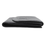 Circa 2001 Caviar Skin CC Logo Stitch Compact Wallet Black