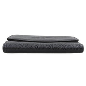 Circa 2001 Caviar Skin CC Logo Stitch Compact Wallet Black