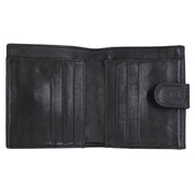 Circa 2001 Caviar Skin CC Logo Stitch Compact Wallet Black