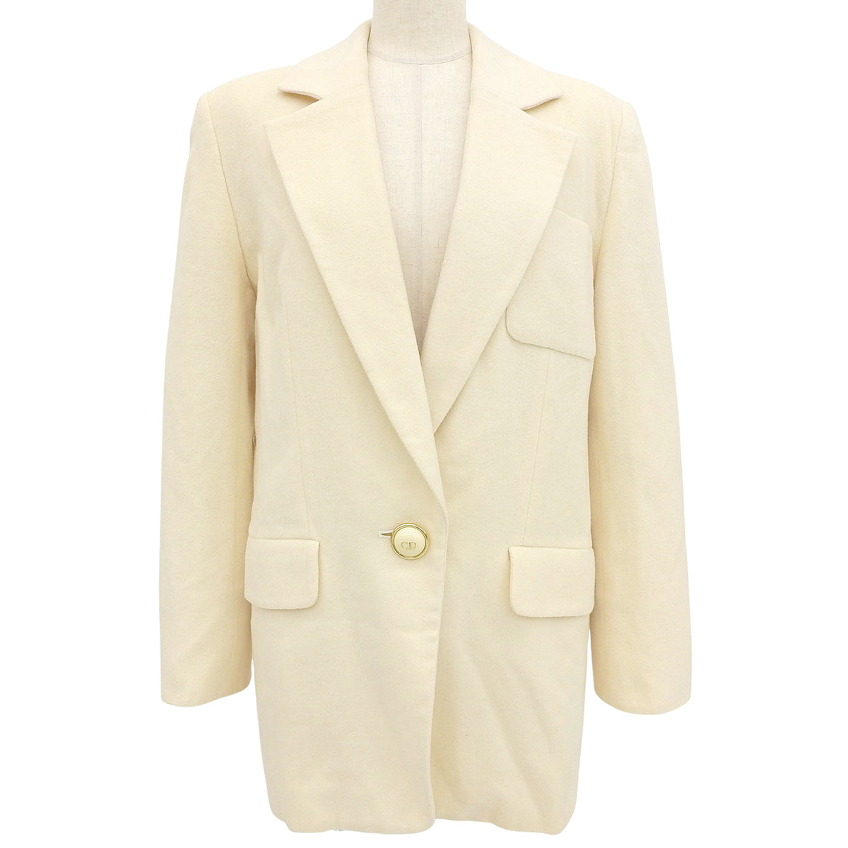 Logo Button Jacket #M Ivory