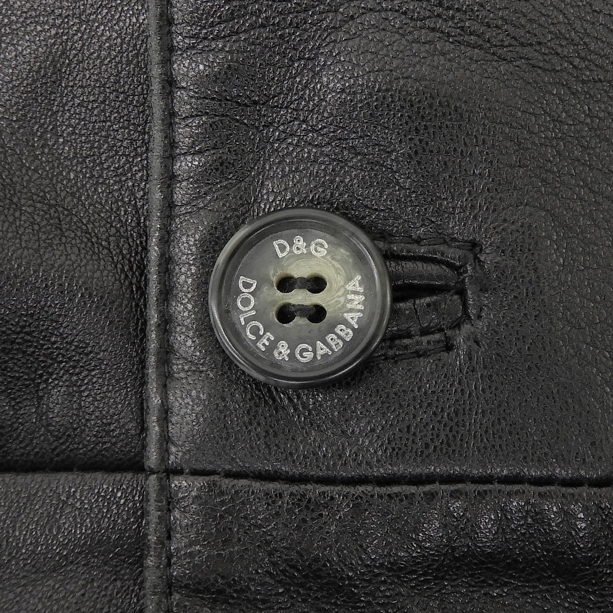 ロゴボタンレザージャケット #50 ブラック