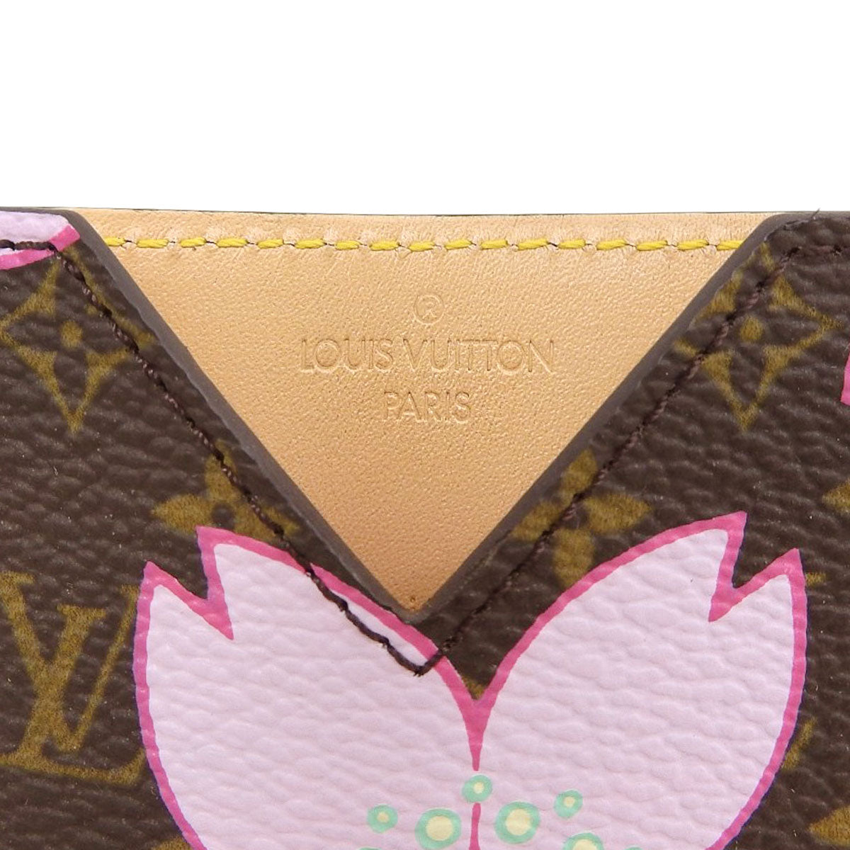 2003 Takashi Murakami Collaboration Monogram Cherry Blossom Etui Miroir Brown