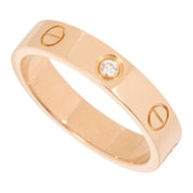 18K Diamond Love Ring #52 Pink Gold
