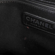 Circa 2014 Caviar Skin CC Logo Stitched Chain Tote Bag Black