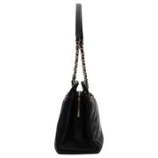 Circa 2014 Caviar Skin CC Logo Stitched Chain Tote Bag Black