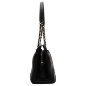 Circa 2014 Caviar Skin CC Logo Stitched Chain Tote Bag Black