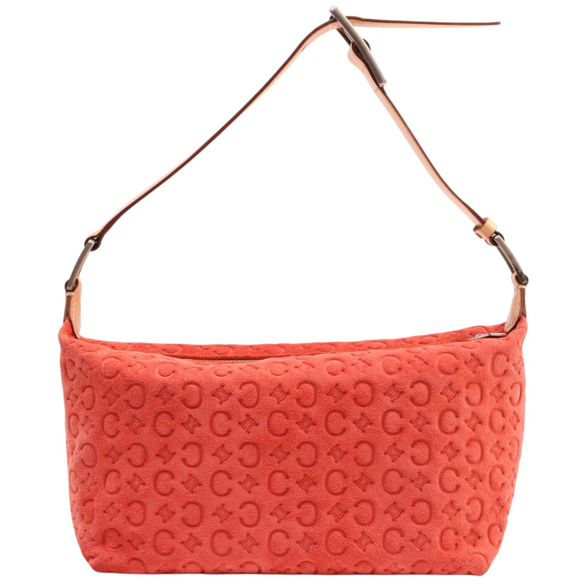 Suede C Macadam Pattern One-Shoulder Bag Salmon Pink