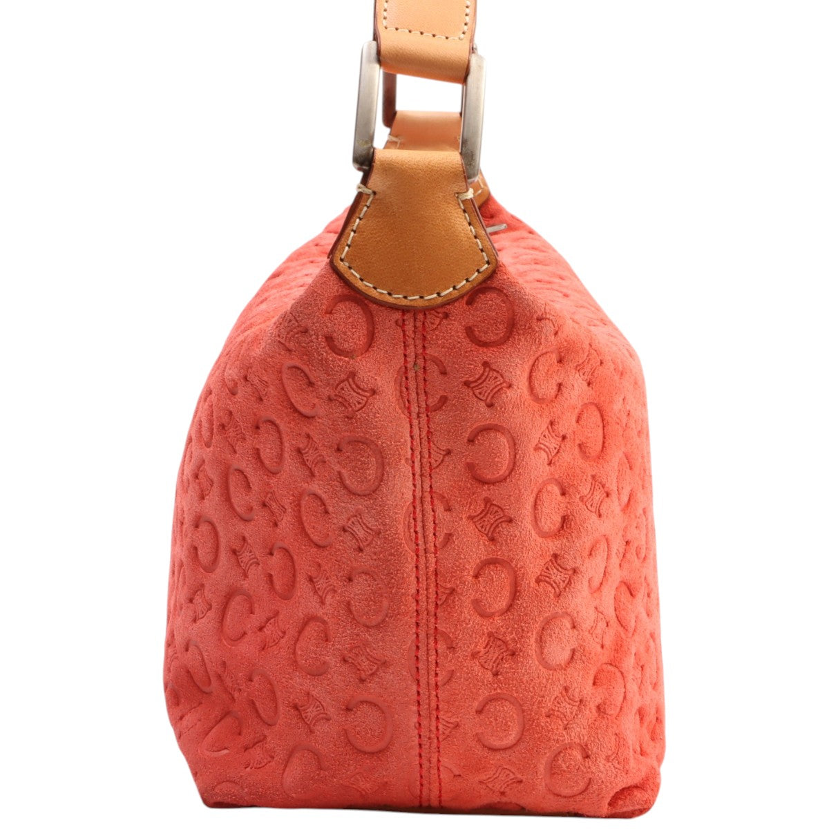 Suede C Macadam Pattern One-Shoulder Bag Salmon Pink