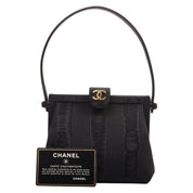 Circa 1998 CC Logo Plate Handbag Black