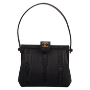 Circa 1998 CC Logo Plate Handbag Black