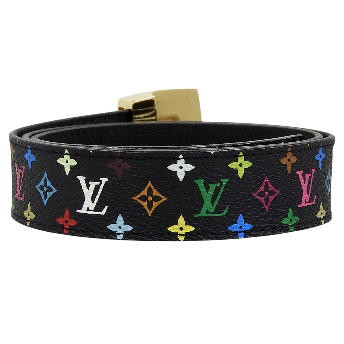 Monogram Multicolore 饰带腰带 黑色