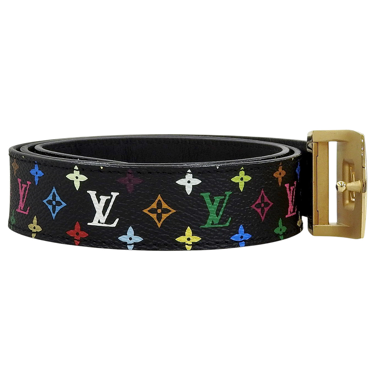 Monogram Multicolore 饰带腰带 黑色