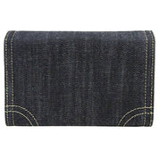 Circa 2005 Denim CC Mark Stitch Long Wallet Indigo