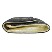 Circa 2005 Denim CC Mark Stitch Long Wallet Indigo