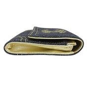 Circa 2005 Denim CC Mark Stitch Long Wallet Indigo