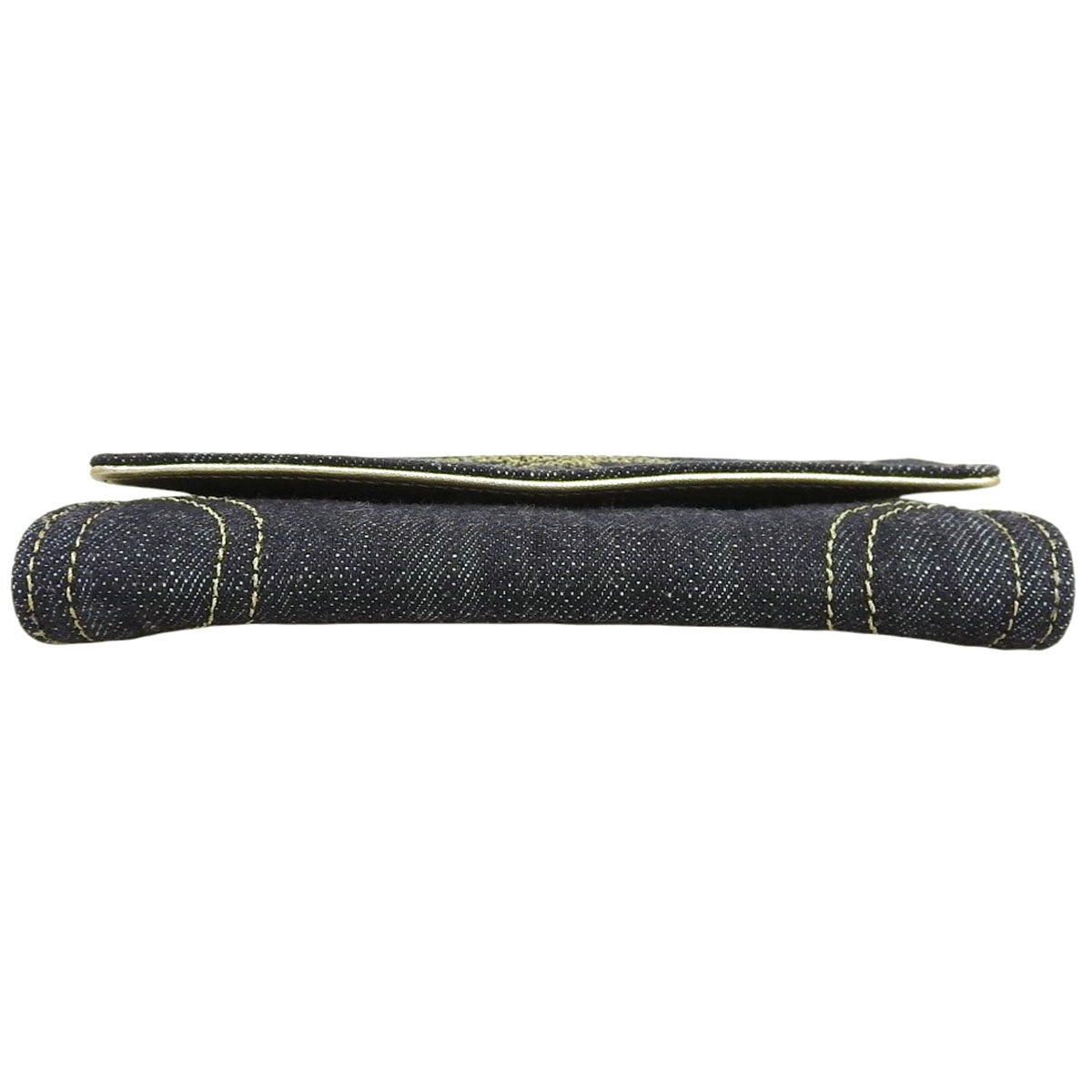 Circa 2005 Denim CC Mark Stitch Long Wallet Indigo