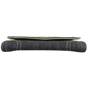 Circa 2005 Denim CC Mark Stitch Long Wallet Indigo