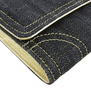 Circa 2005 Denim CC Mark Stitch Long Wallet Indigo