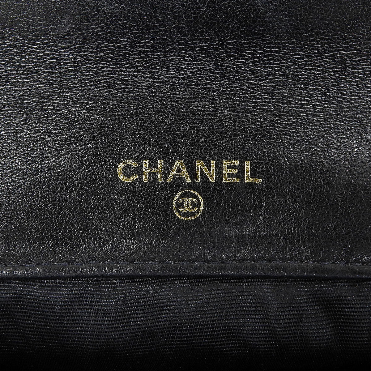 Circa 1998 Caviar Skin CC Logo Stitch Long Wallet Black