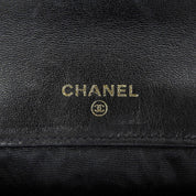 Circa 1998 Caviar Skin CC Logo Stitch Long Wallet Black