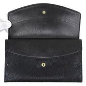 Circa 1998 Caviar Skin CC Logo Stitch Long Wallet Black