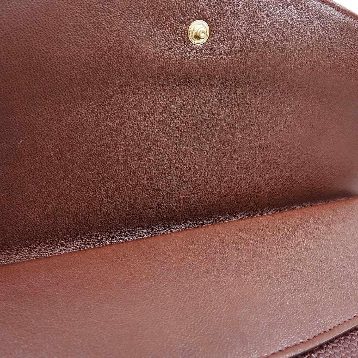 Circa 1997 Caviar Skin CC Mark Stitch Long Wallet Brown