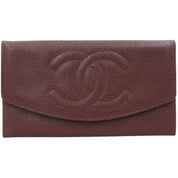 Circa 1997 Caviar Skin CC Mark Stitch Long Wallet Brown