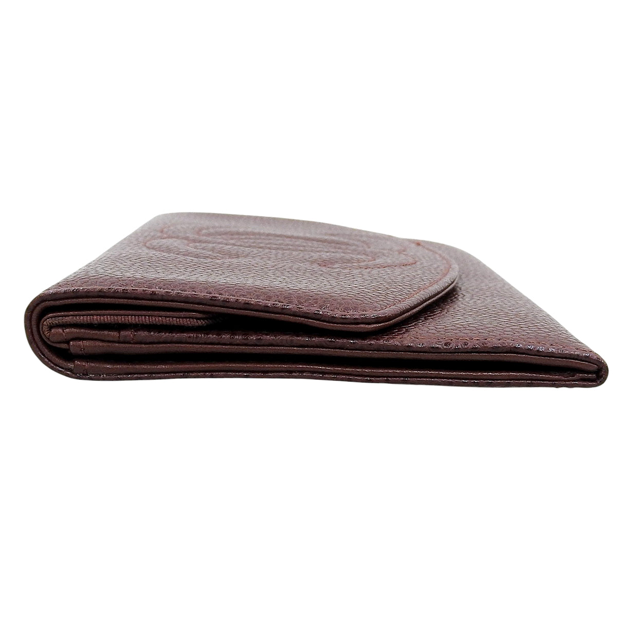 Circa 1997 Caviar Skin CC Mark Stitch Long Wallet Brown