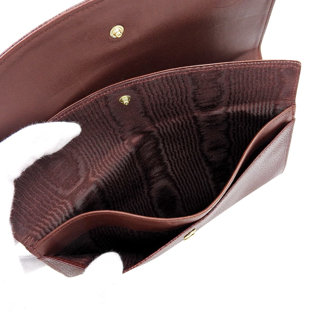 Circa 1997 Caviar Skin CC Mark Stitch Long Wallet Brown