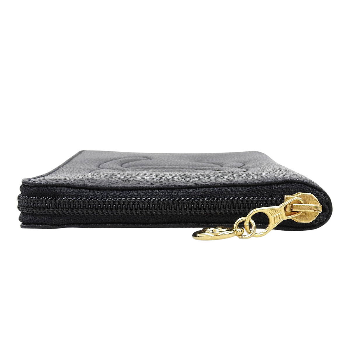 Circa 1995 Caviar Skin CC Mark Stitch Long Wallet Black
