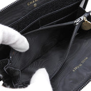 Circa 1995 Caviar Skin CC Mark Stitch Long Wallet Black