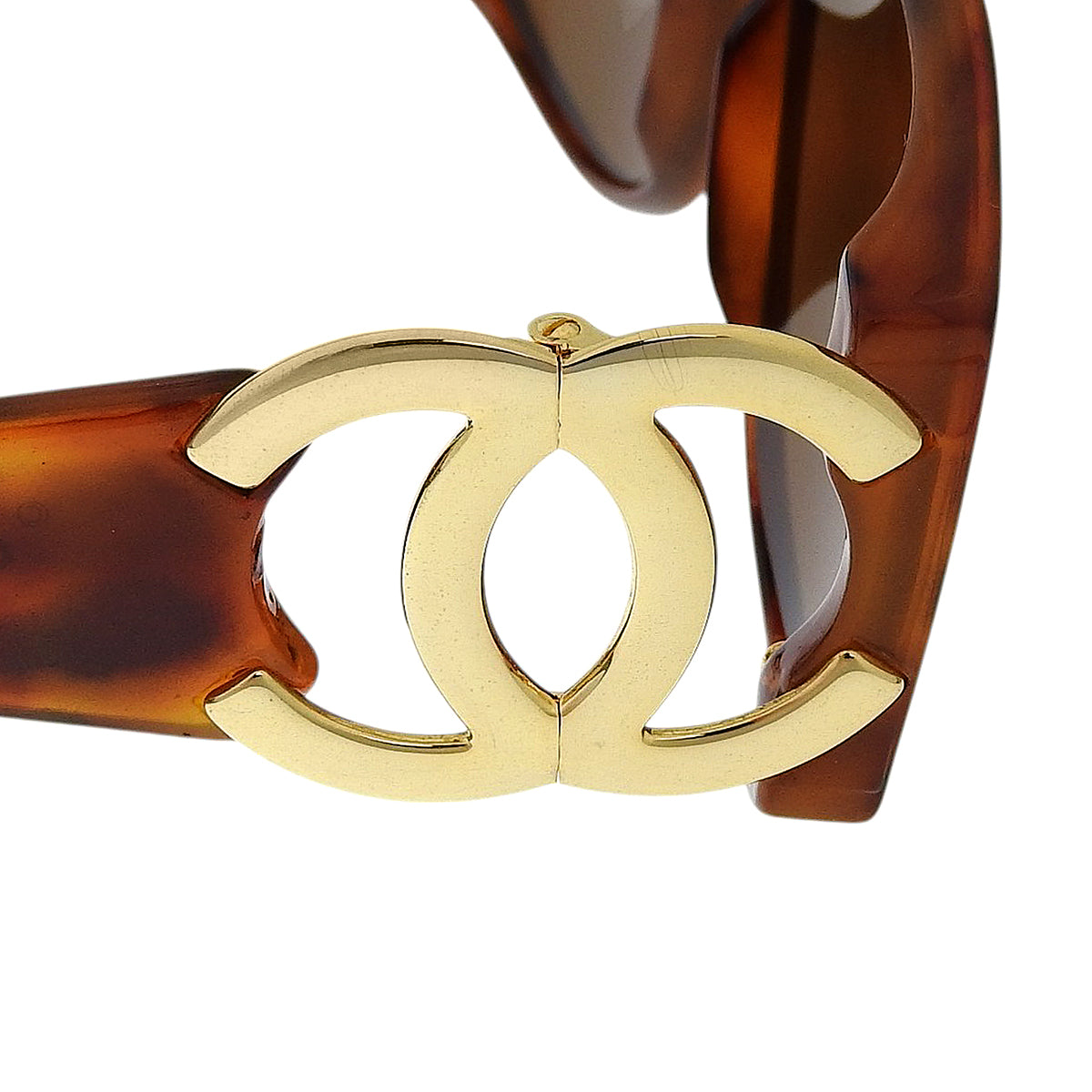 Brown Marble Side CC Logo Sunglasses Brown