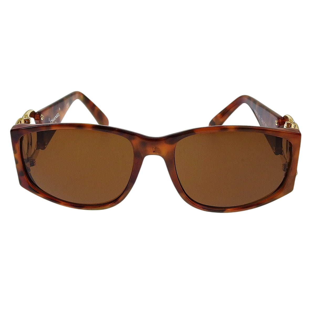 Brown Marble Side CC Logo Sunglasses Brown