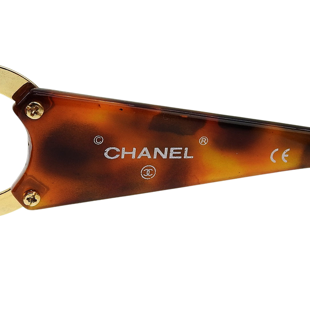 Brown Marble Side CC Logo Sunglasses Brown