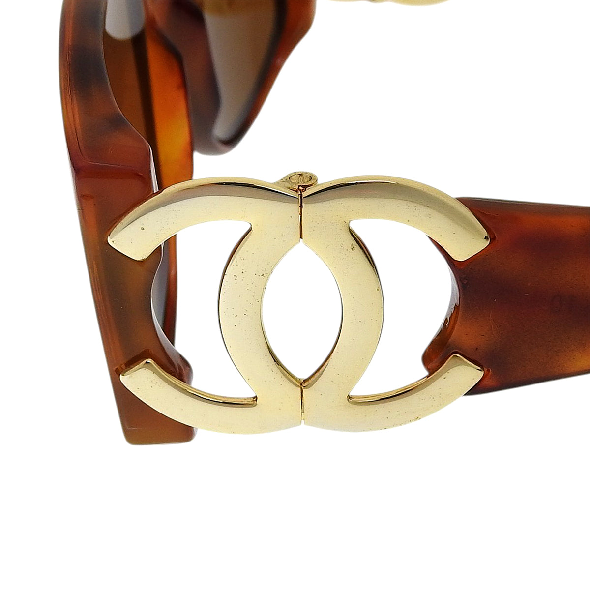 Brown Marble Side CC Logo Sunglasses Brown