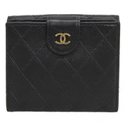 Circa 1995 Bicolor Stitch CC Mark Plate Compact Wallet Black