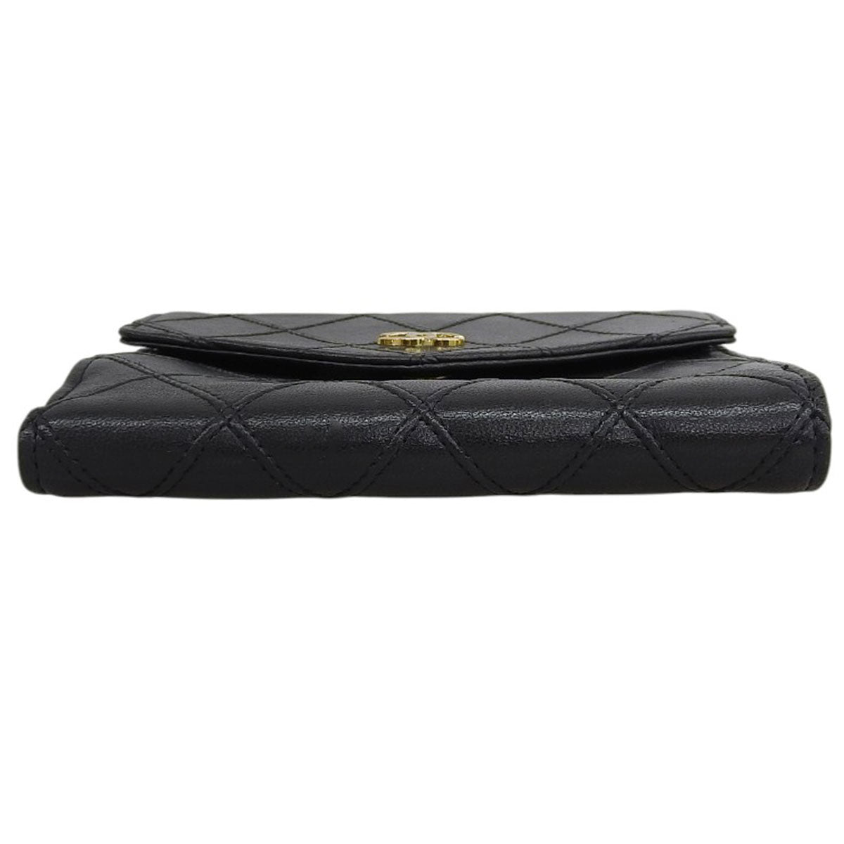 Circa 1995 Bicolor Stitch CC Mark Plate Compact Wallet Black