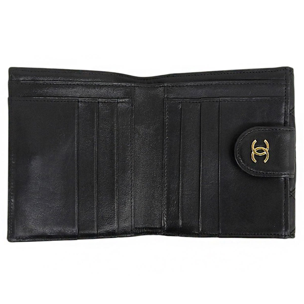 Circa 1995 Bicolor Stitch CC Mark Plate Compact Wallet Black