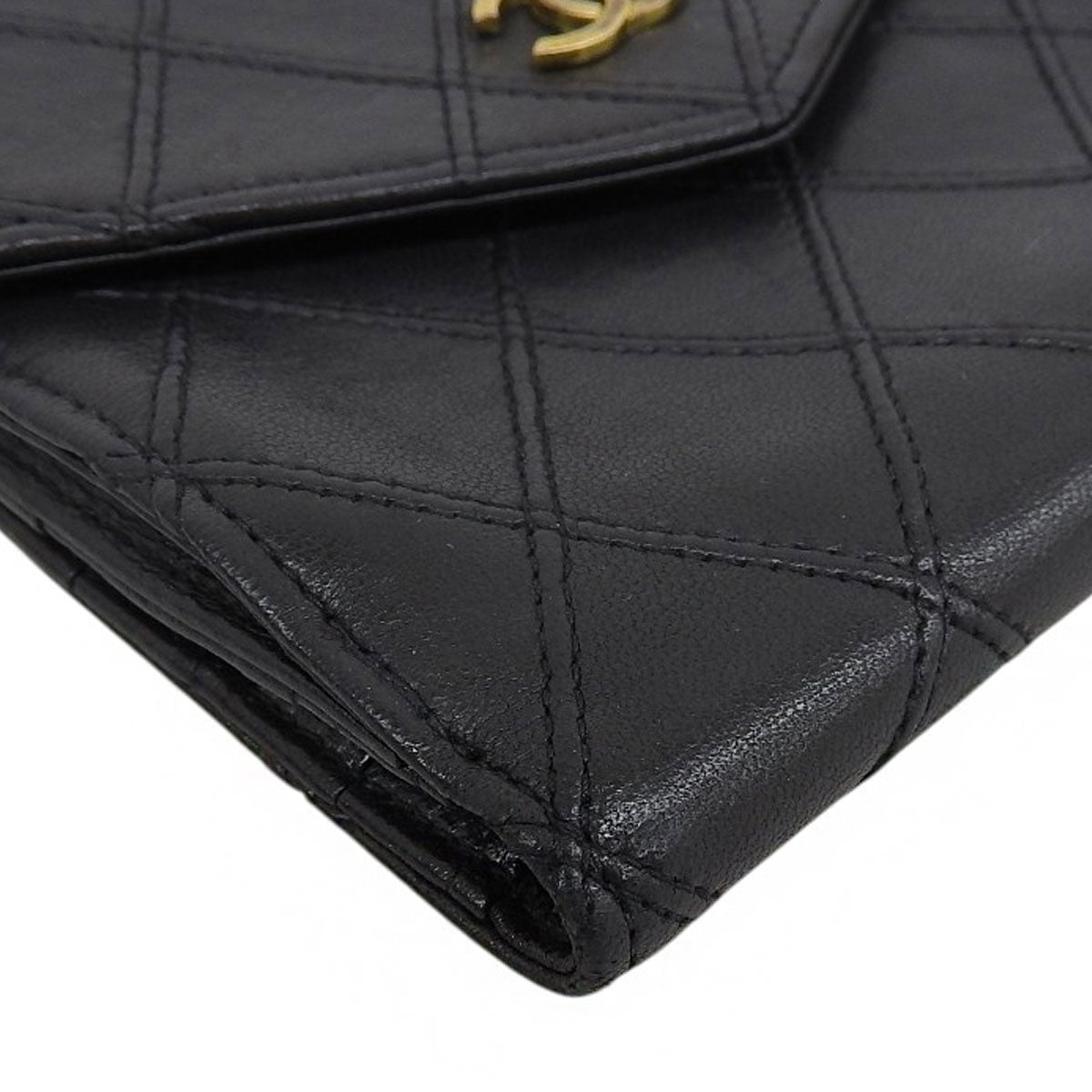 Circa 1995 Bicolor Stitch CC Mark Plate Compact Wallet Black