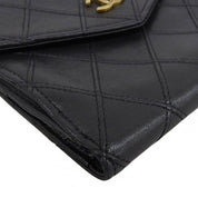Circa 1995 Bicolor Stitch CC Mark Plate Compact Wallet Black