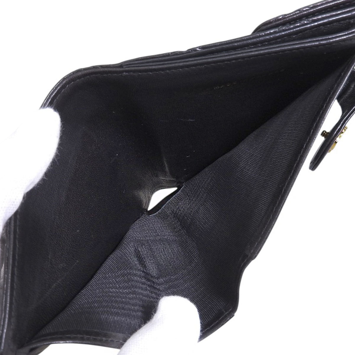 Circa 1995 Bicolor Stitch CC Mark Plate Compact Wallet Black