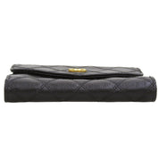 Circa 1990 CC Logo Plate Bi-color Stitch Compact Wallet, Black