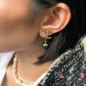 2017 Ball CC Mark Swing Earrings Gold/Khaki