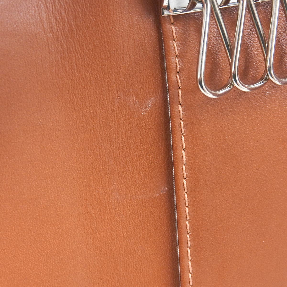Circa 2013 Caviar Skin CC Logo Stitch Key Case Orange