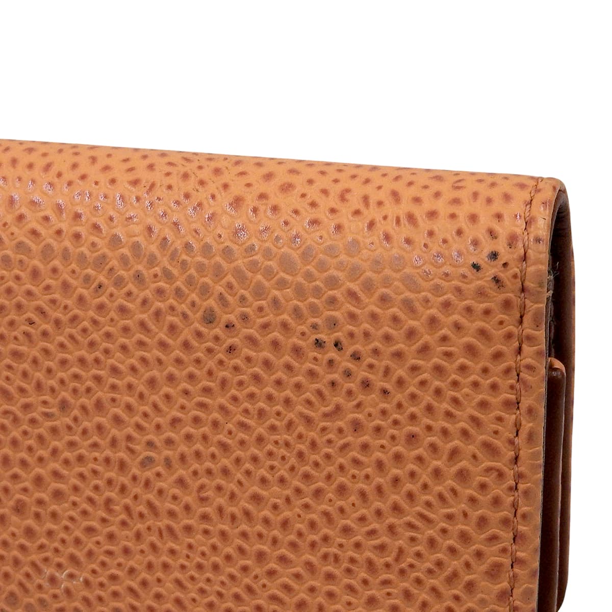 Circa 2013 Caviar Skin CC Logo Stitch Key Case Orange