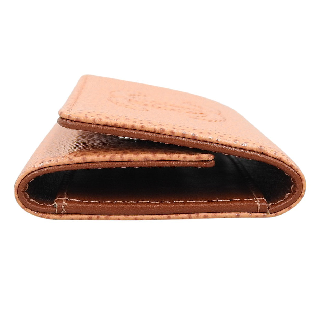 Circa 2013 Caviar Skin CC Logo Stitch Key Case Orange