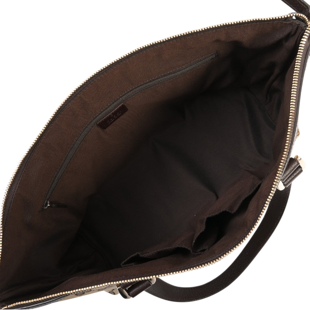 Canvas GG Pattern Abbey Handbag Beige/Dark Brown