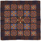 Silk Paisley Jewel Pattern Scarf Blue/Orange/Multi