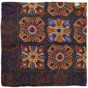 Silk Paisley Jewel Pattern Scarf Blue/Orange/Multi